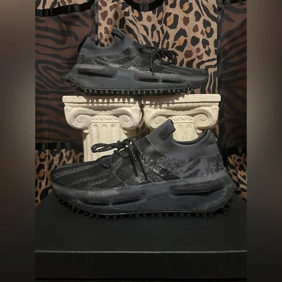 Adidas NMD S1 Tiger Stripe Black Sz 10.5 - Picture 1 of 6